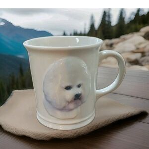 Dog Lover's White Ceramic Mug Bichon FRISE 3D